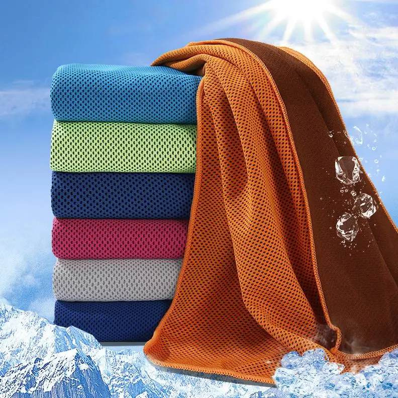 Ice Cold Towels Summer Cooling Sunstroke Sports Exercise Towels Cooler Running Quick Dry Soft Breathable Towel ni544