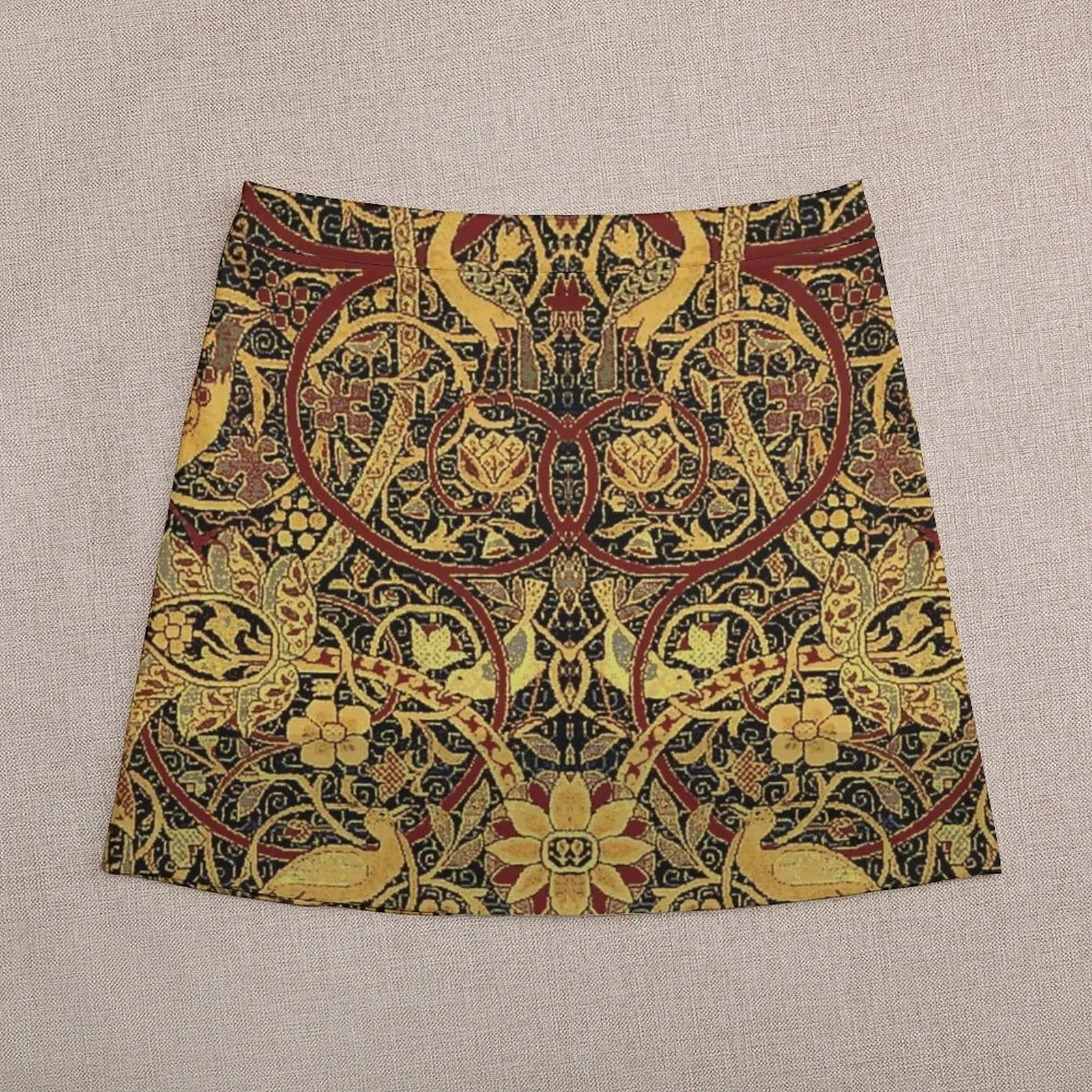 William Morris Bullerswood Vintage Floral Pattern Mini Skirt Skirt pants clothes for woman