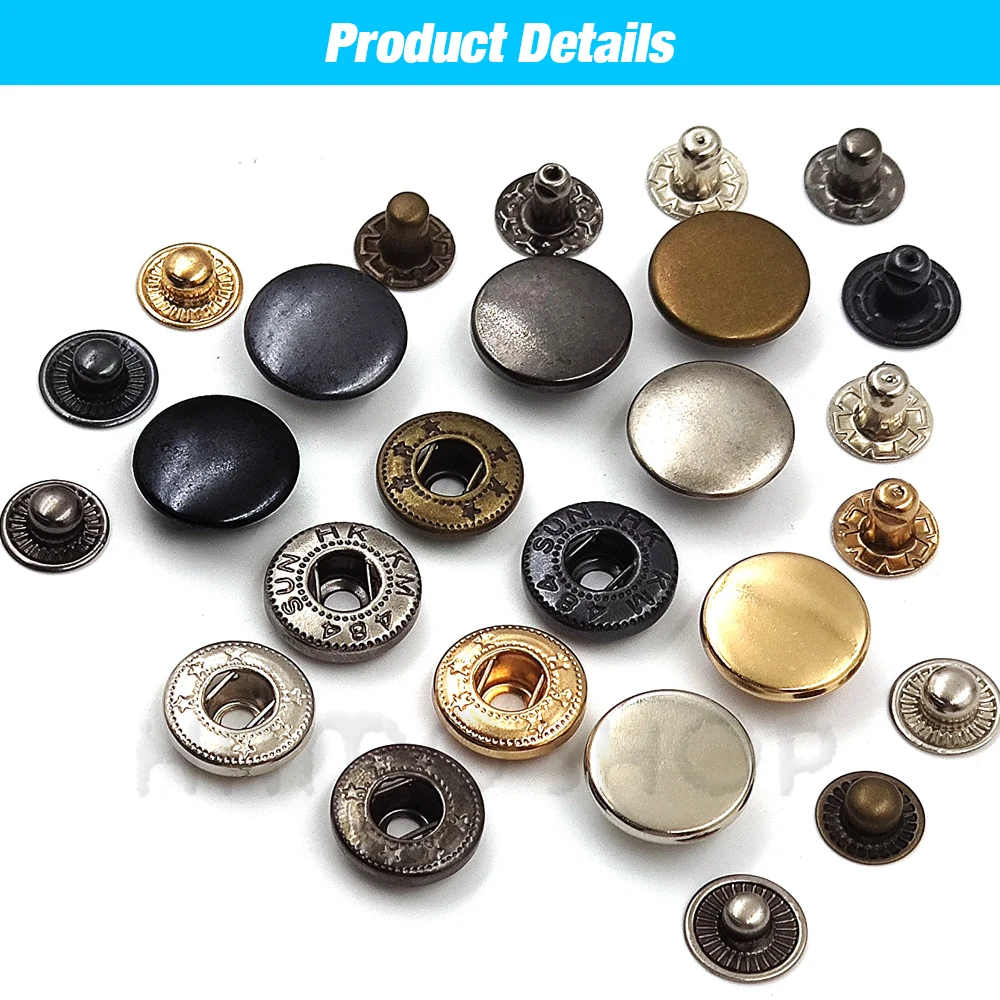 Snap Fasteners Kit Metal Button Snaps with Fastener Snap Installation Pliers For Leathercraft Clothes Garment Jean Bags Shoes 2