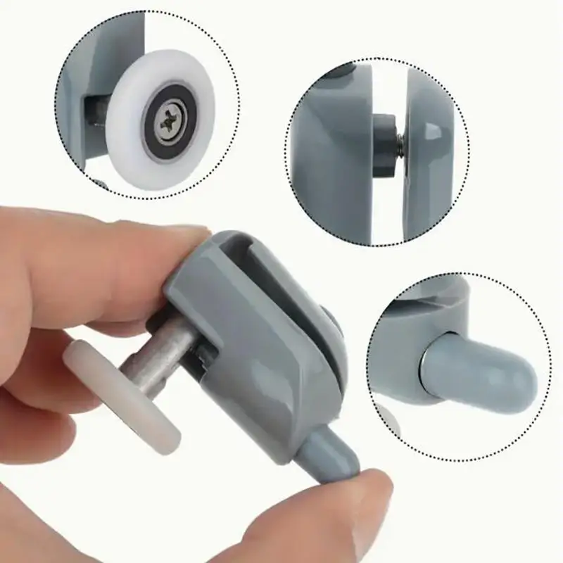 23/25mm 1Pair Shower Rooms Cabins Pulley Nylon Stainless Steel Shower Room Roller Runners Wheels Pulleys