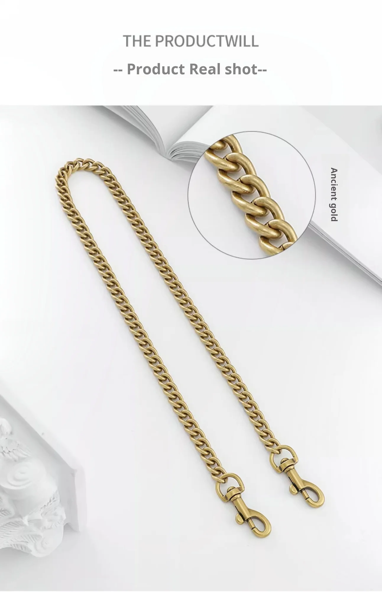 Goldene Splitter Tasche Kette Zubehör Metall Verlängerung Ketten Umhängetasche Gürtel Ersatz Schwarz Taschen Strap Für Frauen Tasche Zubehör – Detail 11