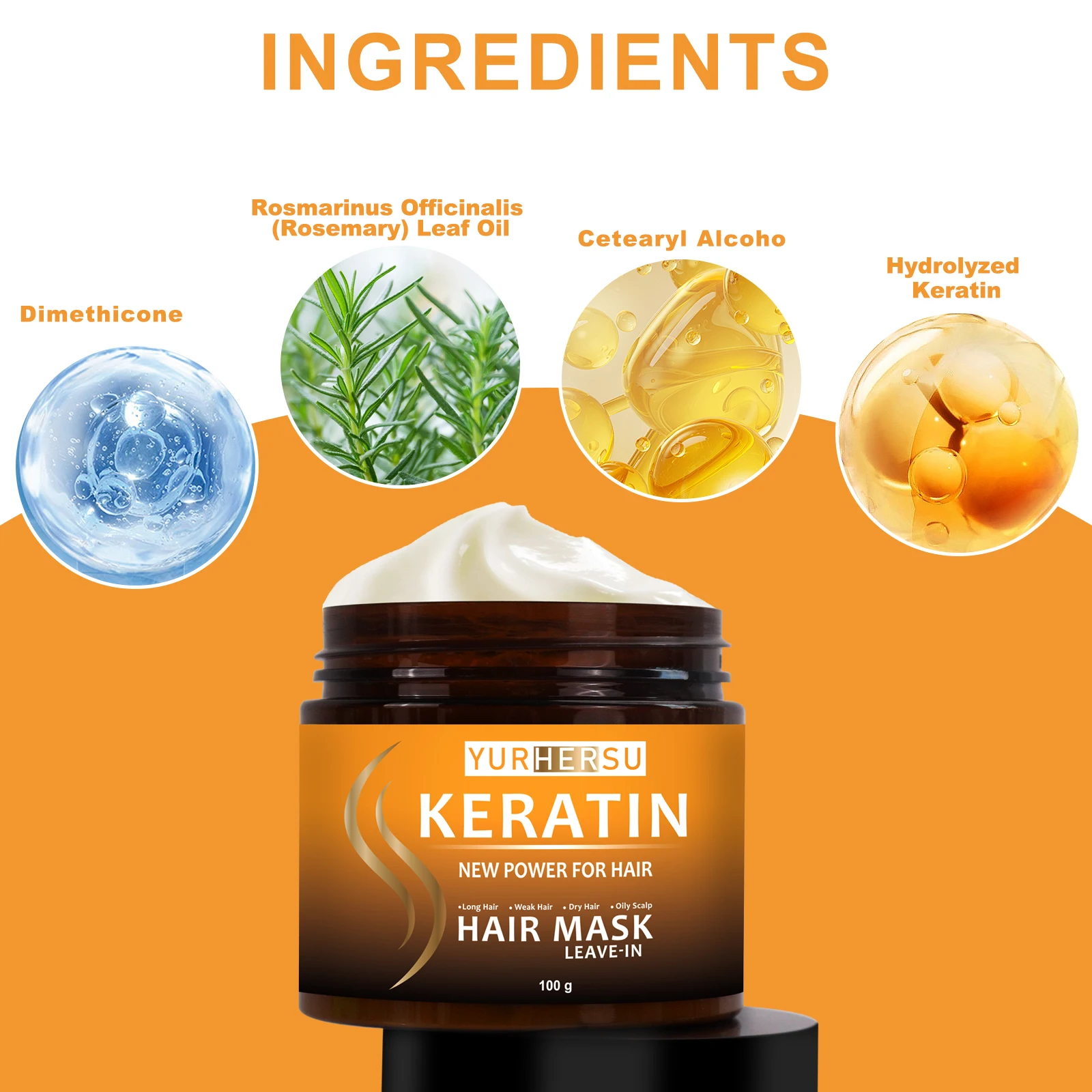 Keratin hair mask deep conditioning easily absorbed improves hair texture and frizz