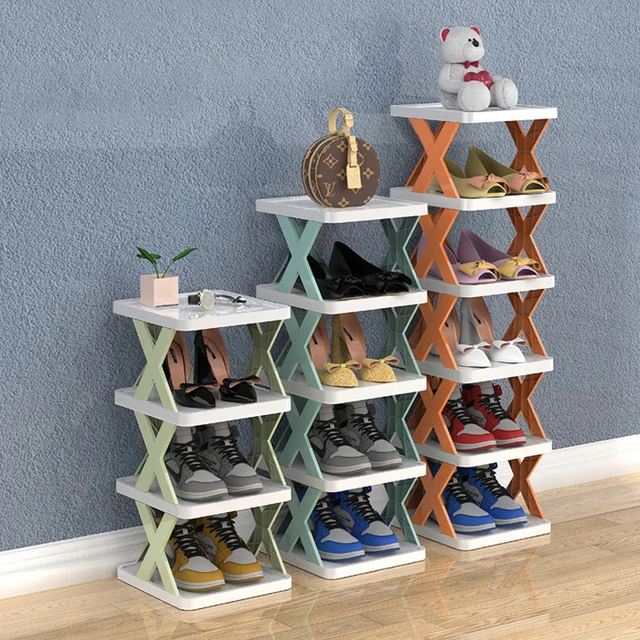 Simple Shoe Rack Space Saving X-Type Folding Shoe Cabinet 2-9Layers Storage Organizer Assemblable Accessories - AliExpress