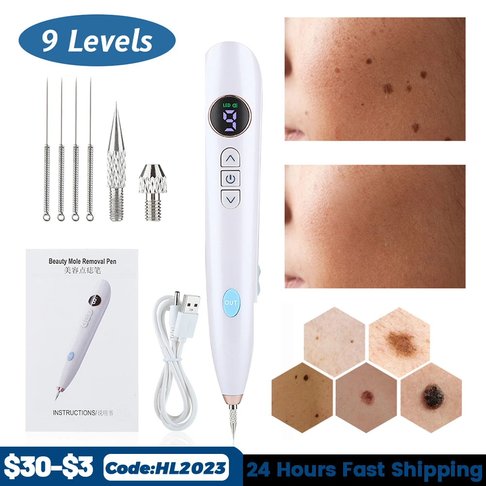 Laser Plasma Pen Freckle Remover Machine Lcd Mole Removal Dark Spot Remover Skin Wart Tag Tattoo