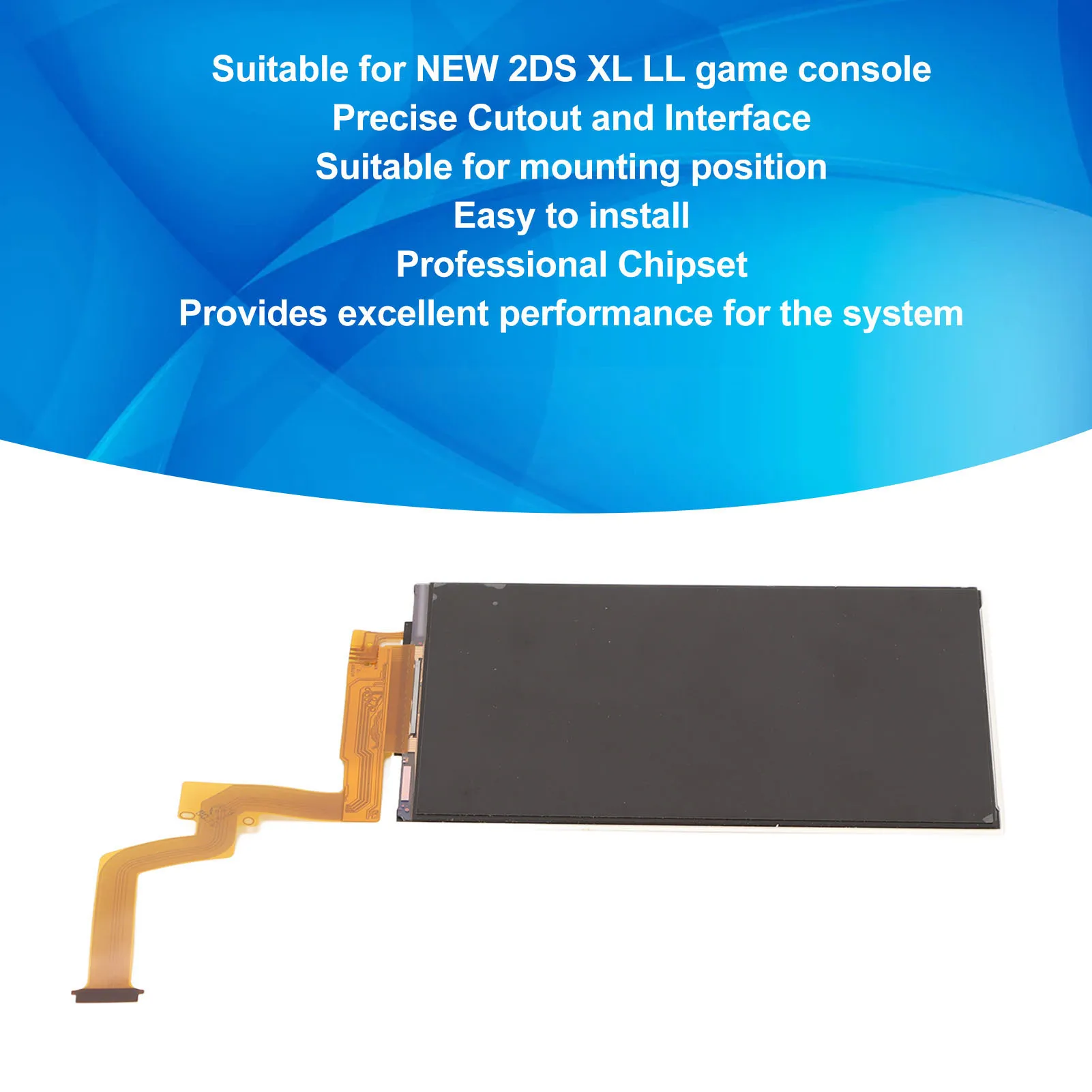 Game Console Upper LCD Screen Replacement Repair Part Gamepad Top LCD Display for NEW 2DS XL LL Gamepad Top Screen Display
