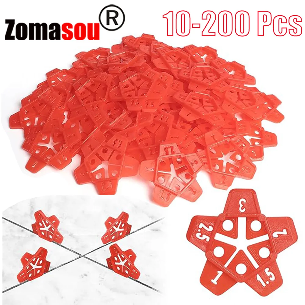 10-400Pcs 5In1 Professional Tile Spacers Clips Floor Wall Gap Leveling System Wedge Ceramic Leveling System Construction Tools tile spacers tile leveling clips tile leveling tools