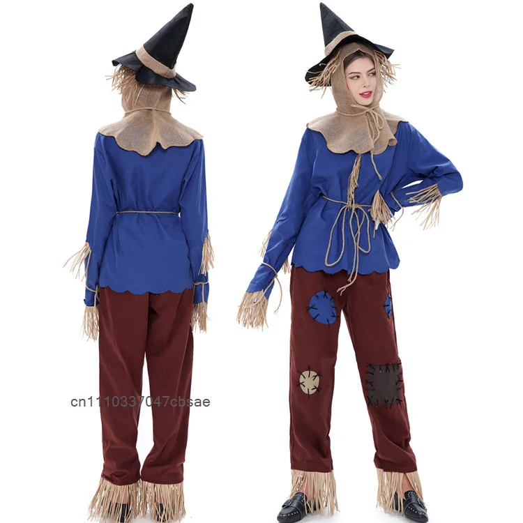 Costume da Spaventapasseri di Halloween per Cosplay, Spettacoli Teatrali, Raduni Festivi, Carnevale, Feste in Maschera e Travestimenti per Famiglia - immagine 3