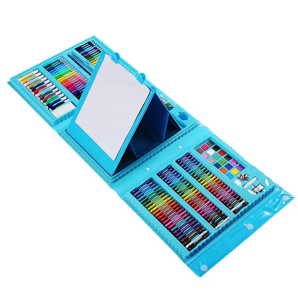 208PCS Kids Drawing Kits Children Art Set Painting Watercolor Pencil Crayon  Water Pen Doodle Drawing Board