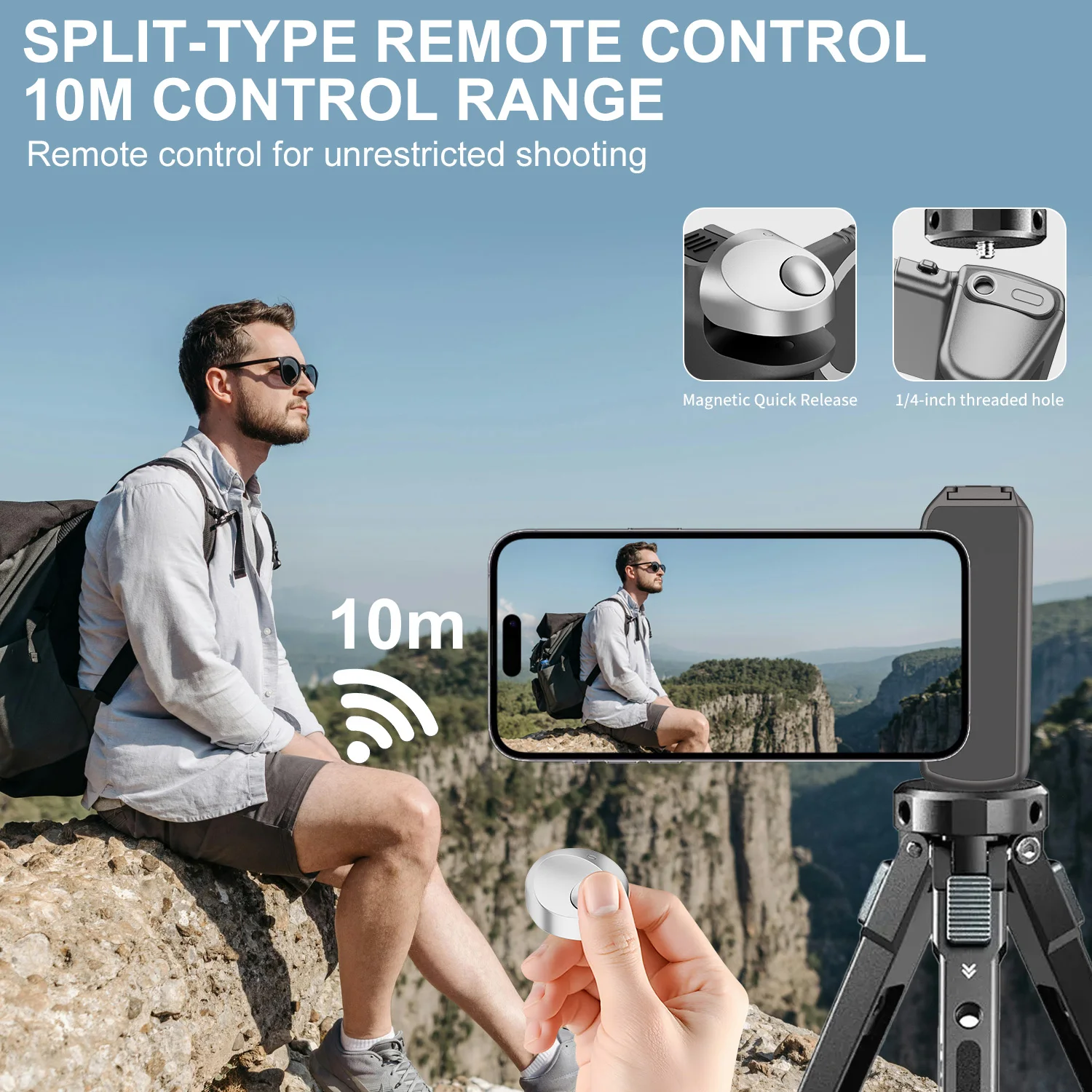 Magnetic 360° Rotation Phone Grip Handle for Enhanced Mobile Photography and Vlogging