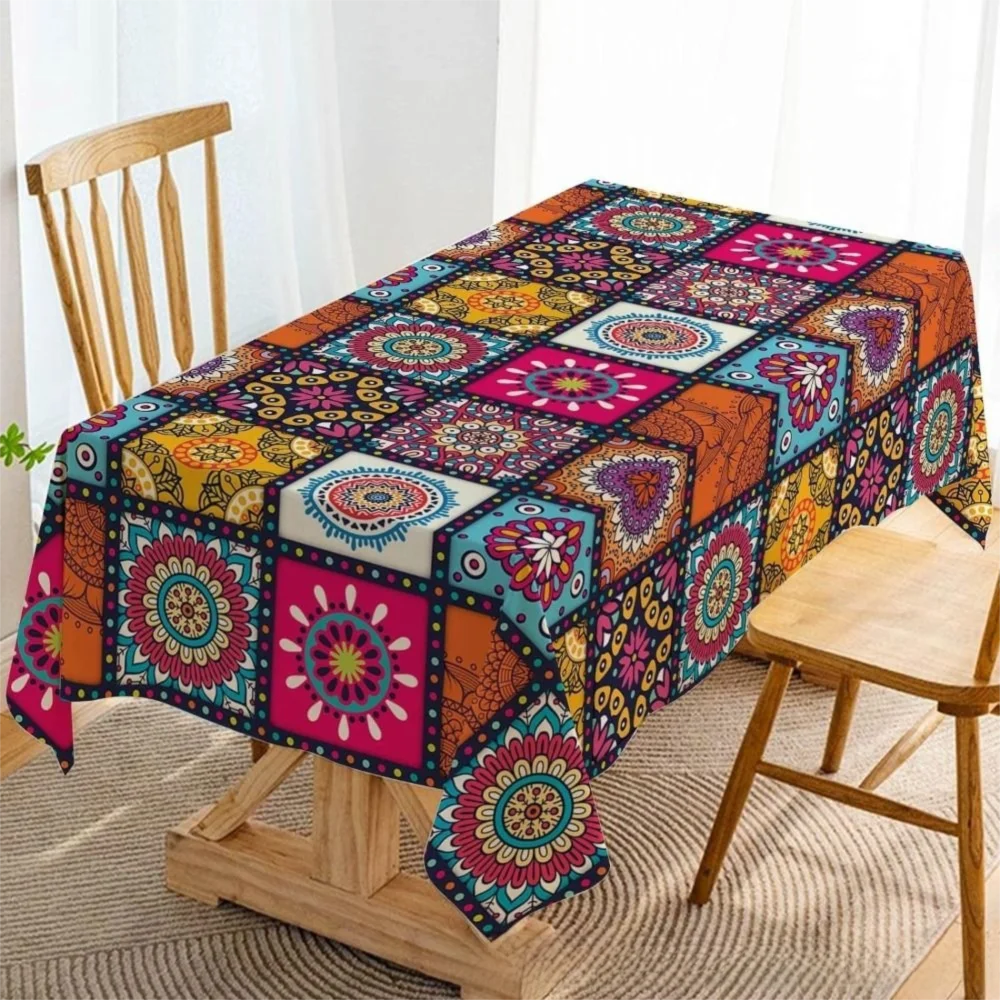 New Rectangular Bohemian Tablecloth Mandala Bohemian Cycle Table Cover Home Decoration Colorful Table Cloths Festival 4