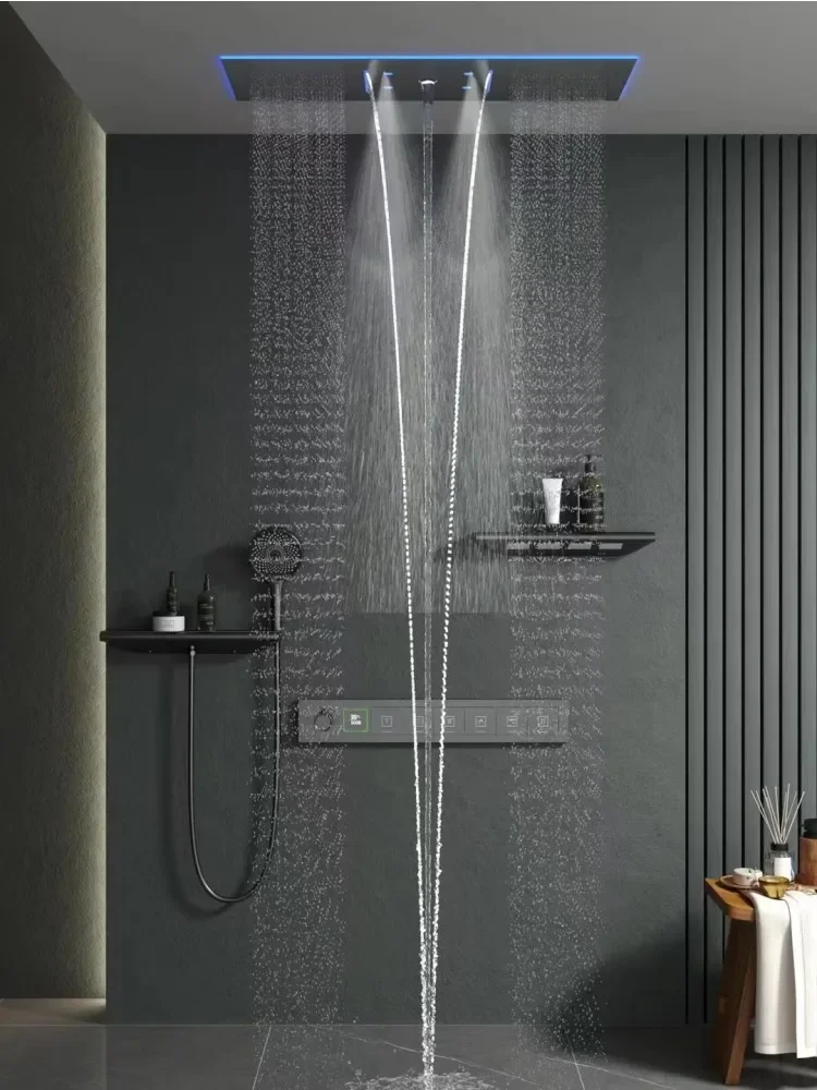 Système De Douche à Pluie Thermostatique Chromé Moderne Avec Douche à Main Et 3 Sprays De Corps-wehomz – WEHOMZ