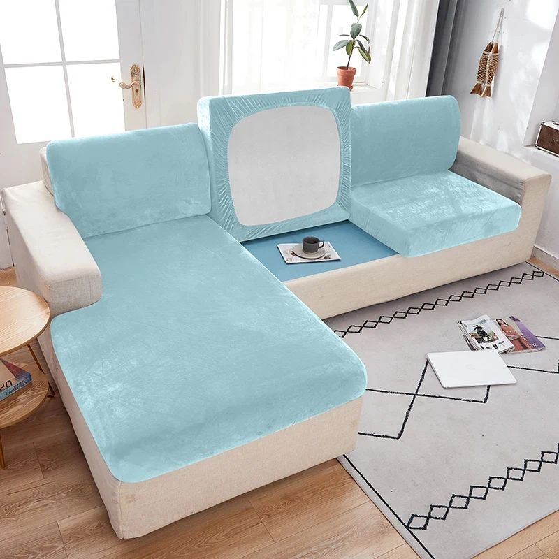 Luxurious Velvet Sofa Seat Cover - Soft, Elastic Slipcover & Furniture Protector
