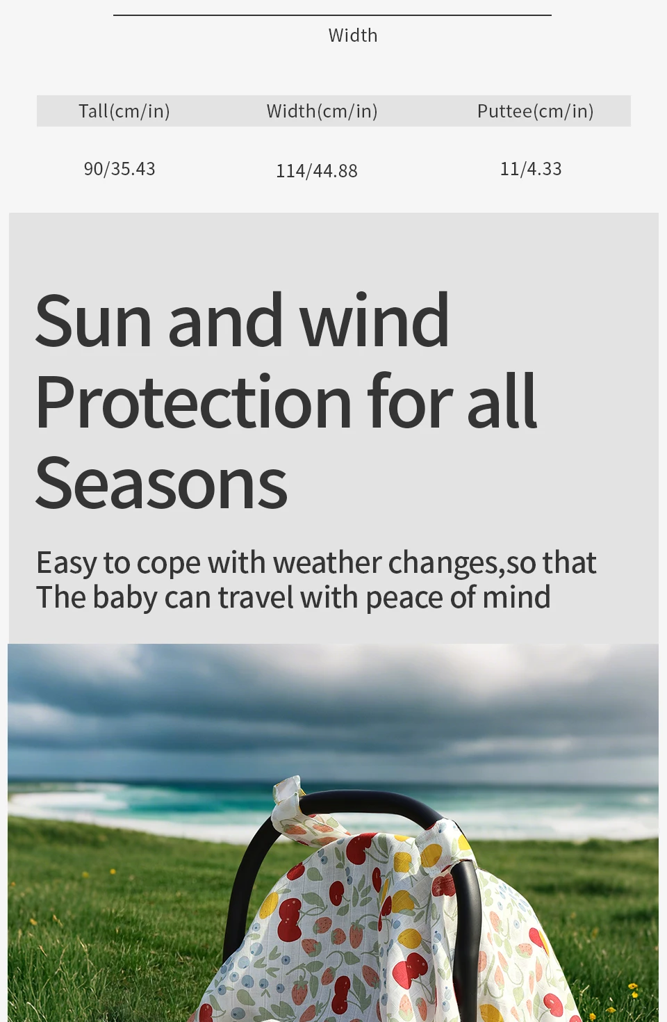 Description Picture 5 of itemKangobaby #My Soft Life# Baby Muslin Cotton Blanket Car Seat Cover Breathable Sunshade Cradle Newborn Stroller Accessory