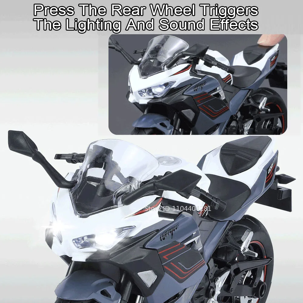 1:12 カワサキニンジャ 400 ZX6R 合金オートバイダイキャストモデル