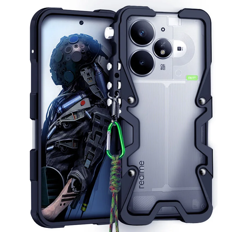 Luxury Metal Aluminum bumper Shockproof back case For OPPO Realme