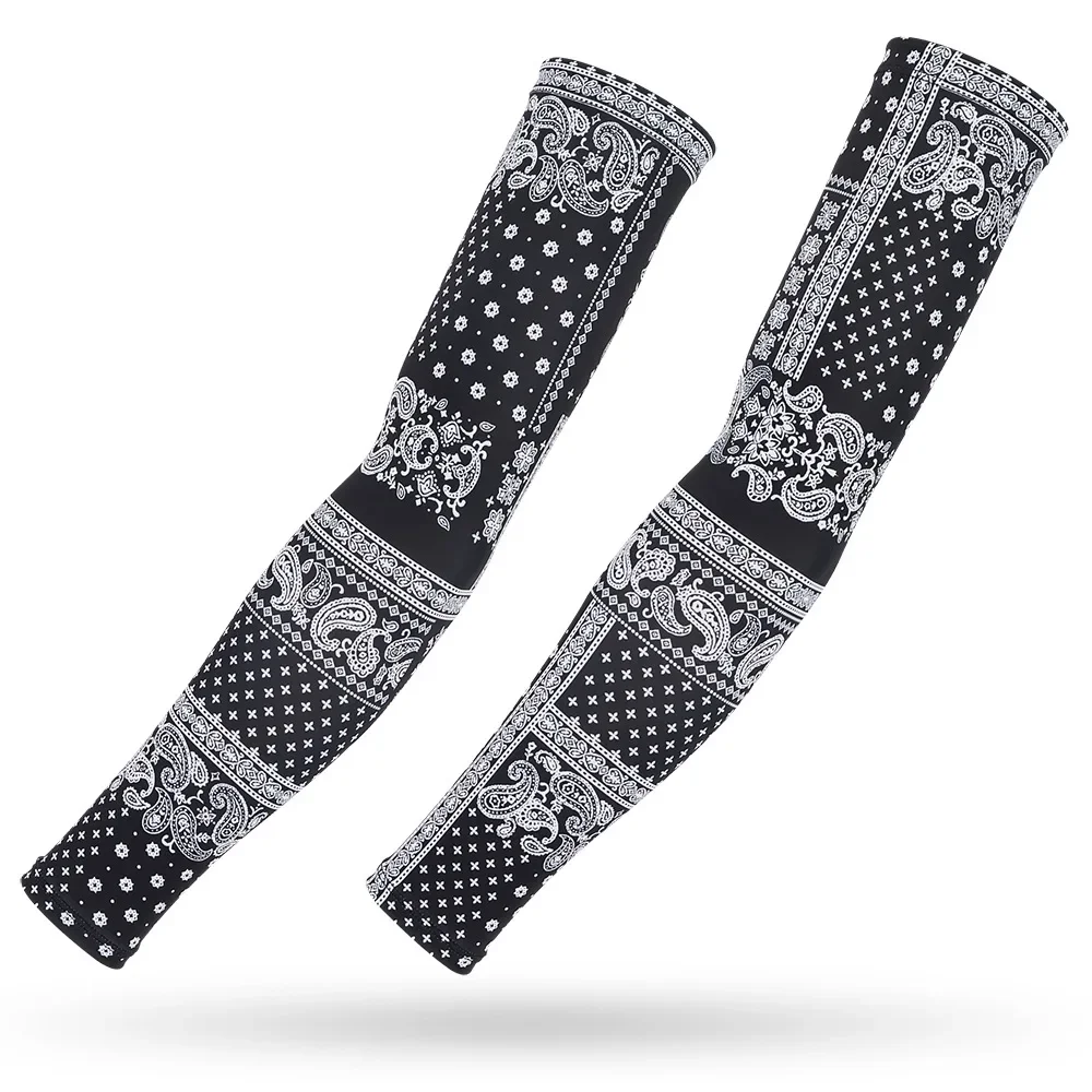 Summer Tattoo Sleeve Ice Silk Sleeves Sun-proof Running Cycling Driving Fishing Elastic Arm Cover Men Women Arm Protection