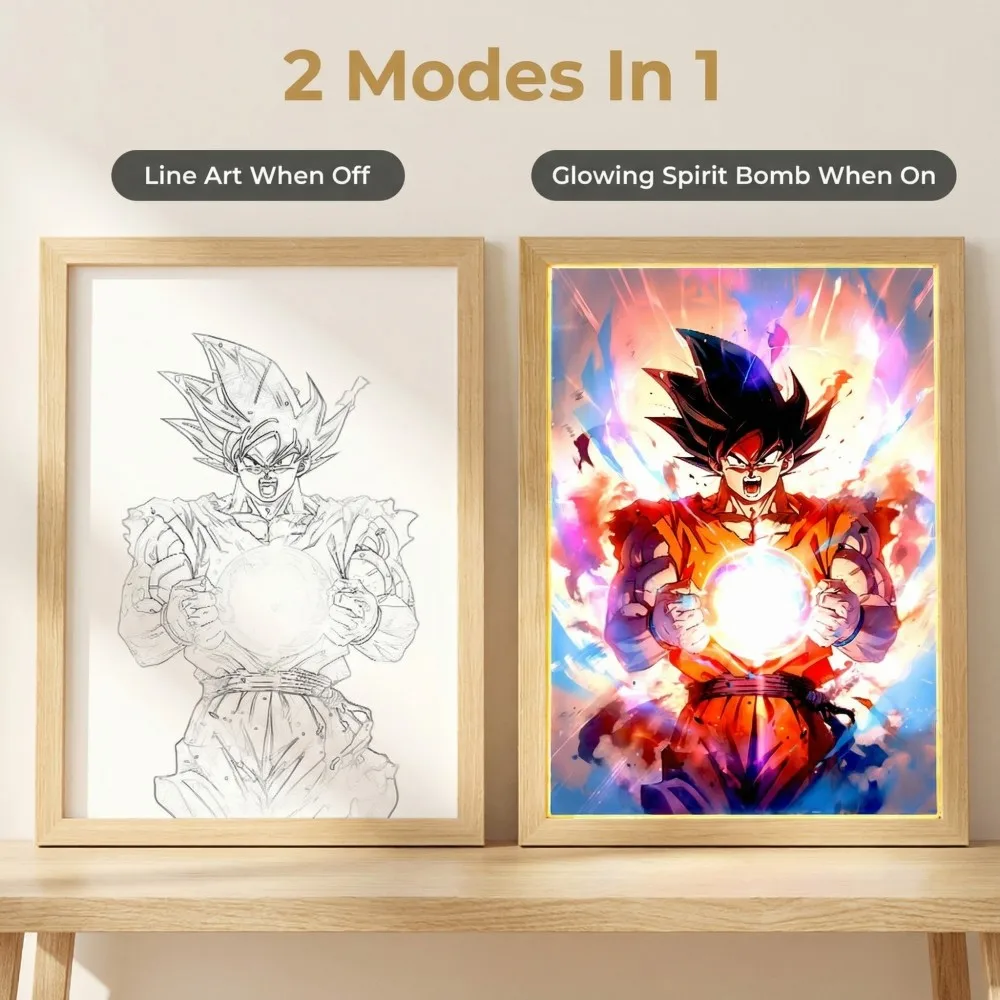 손오공 3D 아크릴 LED 조명 그림 액자 방 장식 침실 램프 장식 야간 조명 애니메이션 컬렉션 축제 선물