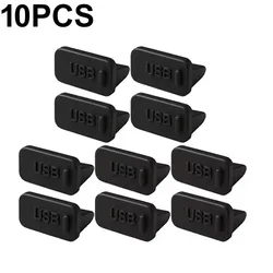 Silicone USB - A Dustproof Covers - Protective Anti - Dust Caps for Laptops, Tablets, and Notebooks (10Pcs Black)