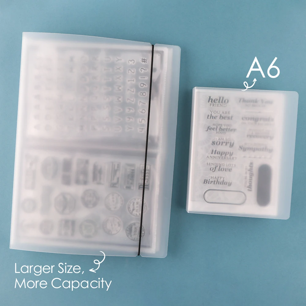 Large Clear Stamp & Cutting Dies Storage Book Organizer Folder 8.1x11inch Sticker Storage Album Magnetic Sheets for DIY Crafts