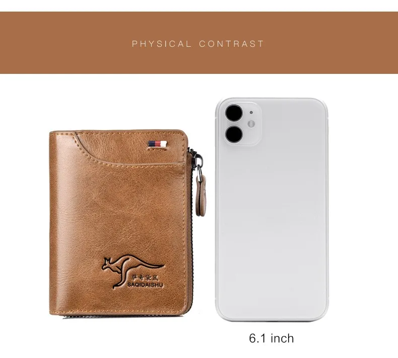 Men's Short Wallet PU Leather Purse Retro Multi Card Pocket Moneybag Billfold Anti Card Swiping Drop Shipping