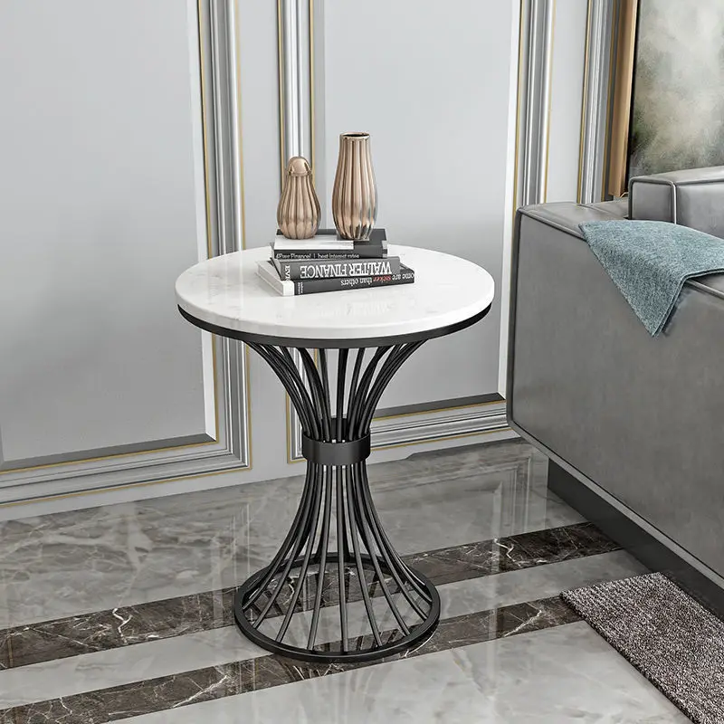 Black Modern Marble round side table living room sofa corner tables Business reception coffee table negotiating Luxury furniture