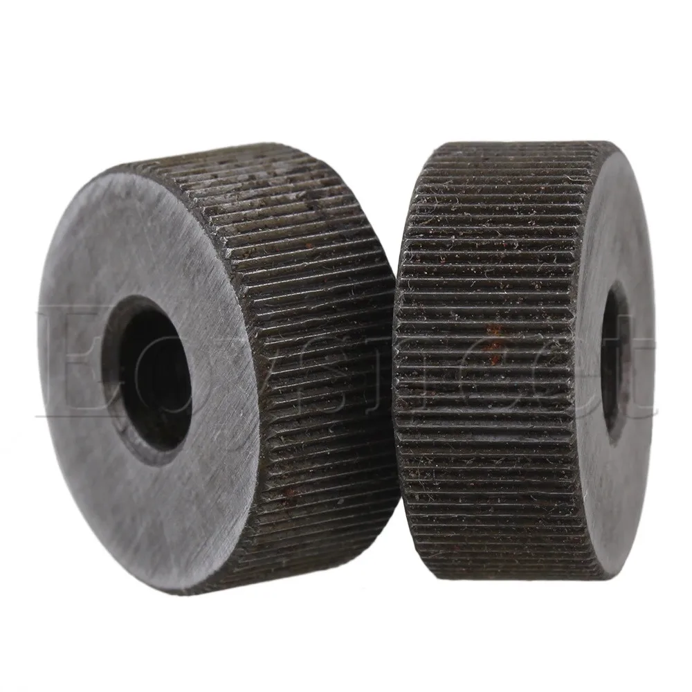 Knurling Tool Set 2Piece 0.6mm Pitch 19mm OD Single Straight Coarse Pattern Linear Knurling Wheel