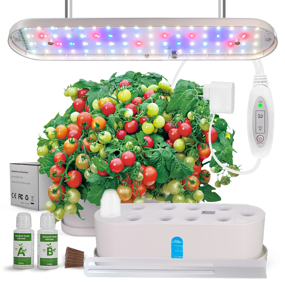 10 Pod 2.5L Hydroponics System Grow Light Dismountable Pump Adjustable