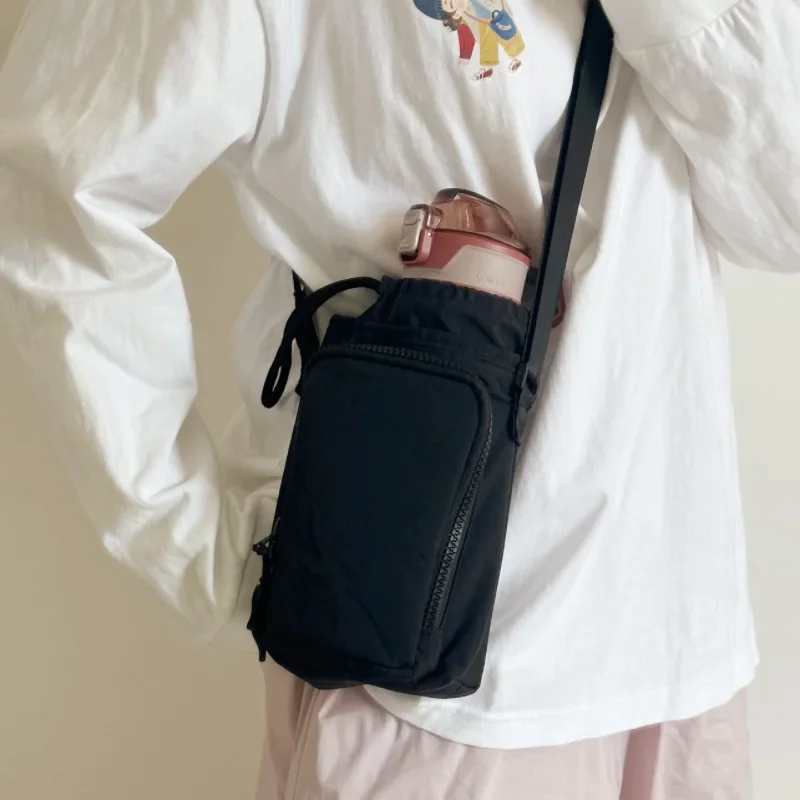 Single shoulder kettle bag, phone bag, waterproof yoga bag, sports outdoor portable bag, drawstring slanted back small bag