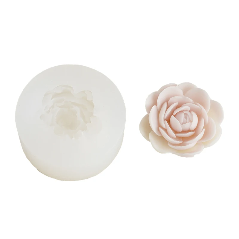 3D Camellia Soap Mold DIY Camellia Scented Candle Gypsum Diffuser Stone Handmade Soap Silicone Mold