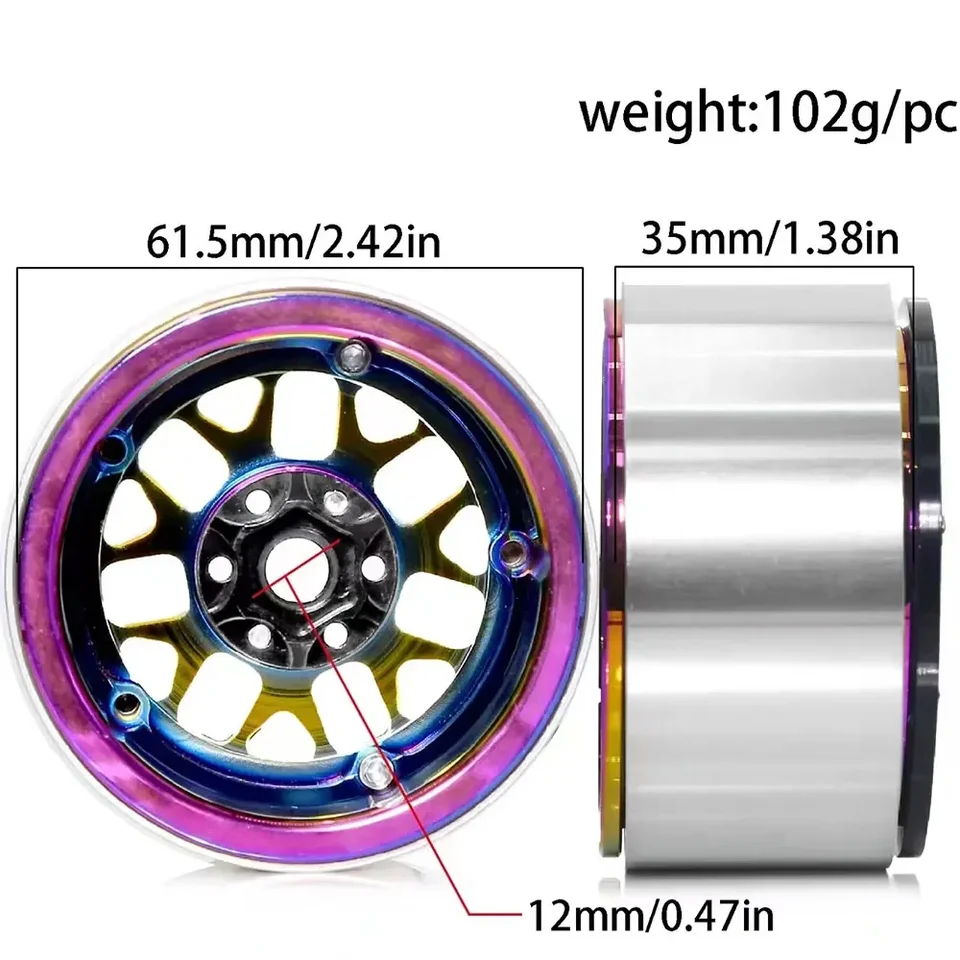 RCスペアパーツ For Axial For Wraith For Trx-4 1/10 アルミ製 2.2インチ
