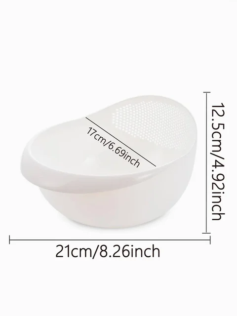 1/3pcs- Colander Rice Bowl Drain Basket Fruit Bowl Washing Drain Basket with Handle Washing Basket Home Kitchen Organizer 2