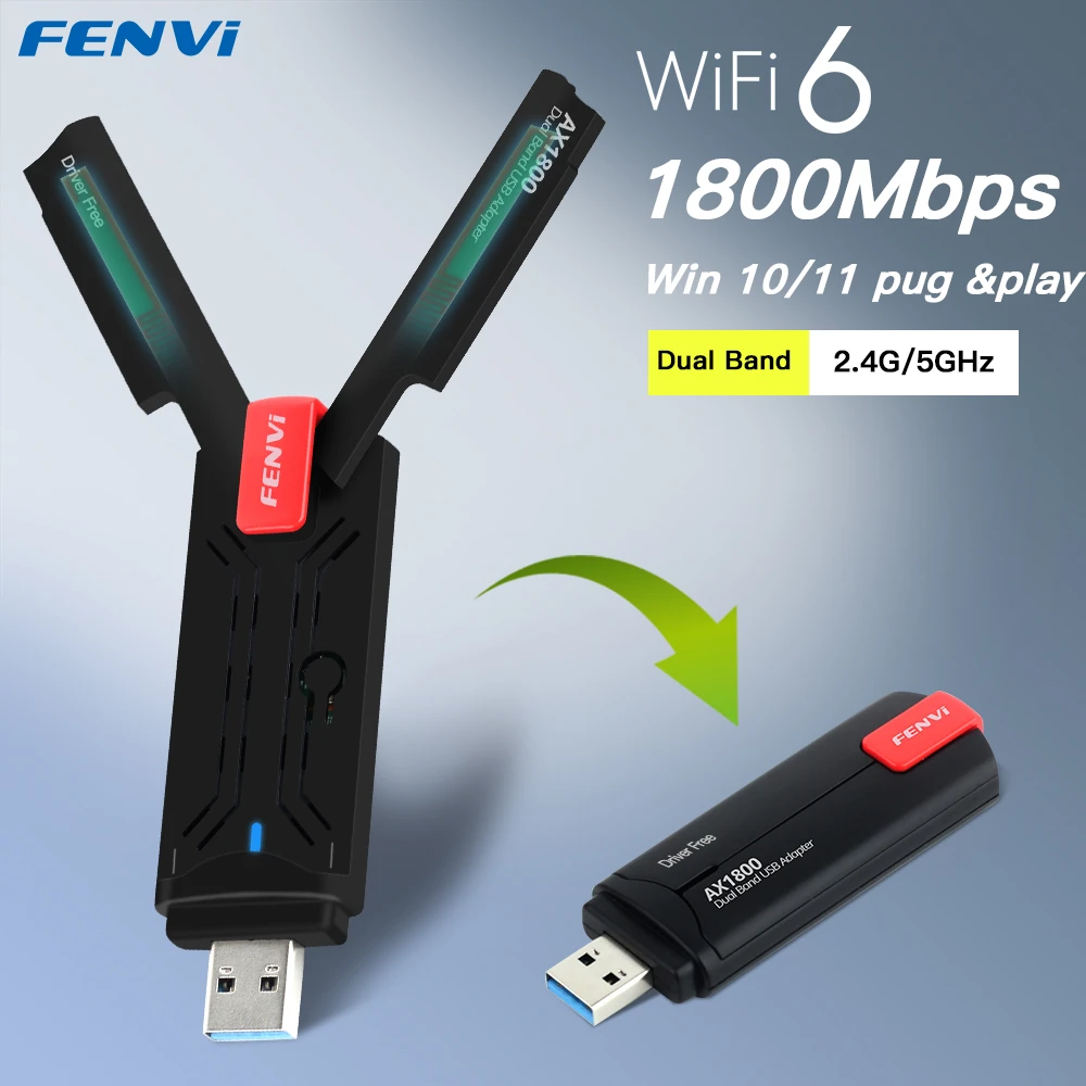 USB 5G WiFi 6 1800Mbps 5Ghz/2,4 GHz USB3.0 inalámbrico Wi Fi Dongle tarjeta de red adaptador gratis para de red| - AliExpress