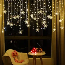 

Snowflake String Lights LED Christmas Wreath Fairy Tale 4M Outdoor Indoor Bedroom Home Party Wedding Curtain Light Decor