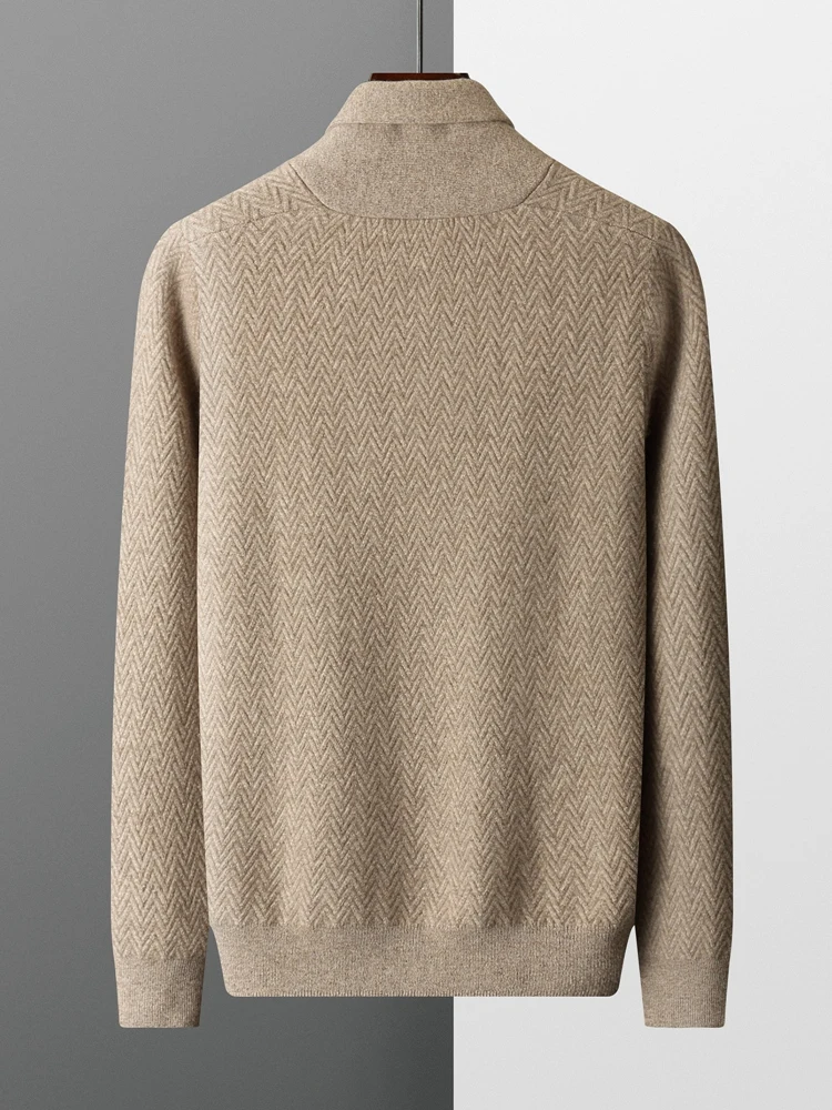 Yoyoselect Men Autumn Winter Sweater 100% Cashmere Luxury Pullover V Neck Thick Warm Casual Smart Jumpers Quality Knitwear Tops 2