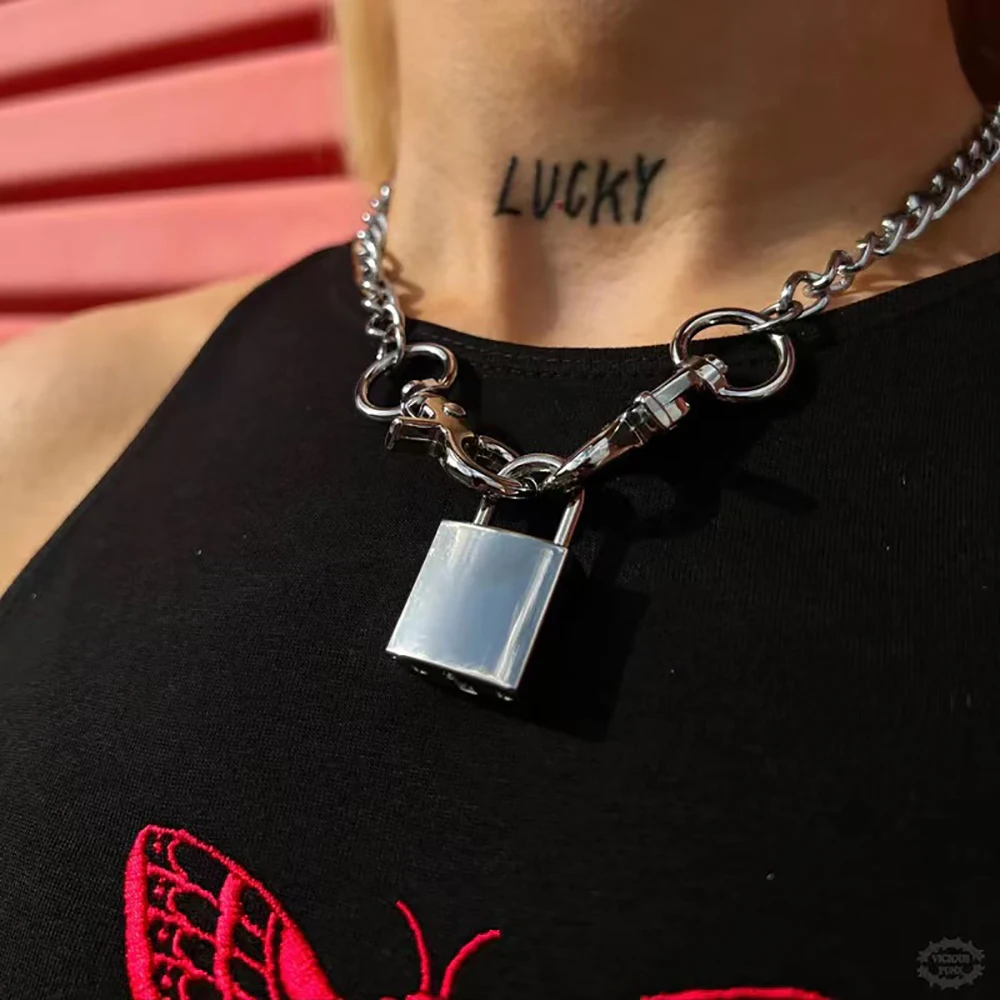 Retro Punk Fashion Exaggerated Thick Chain Necklace Simple New