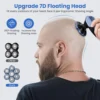 Sejoy Electric Bald Shaver for Men 7 Heads Beard Razor Hair Clipper Facial Cleaner Massager Nose Trimmer IPX7 Fully Washable 6