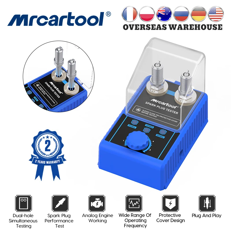 

MRCARTOOL Car Spark Plug Tester Ignition Testers 220V 110V Automotive Engine Ignition Coil Tester Spark Tester Diagnostic Tool