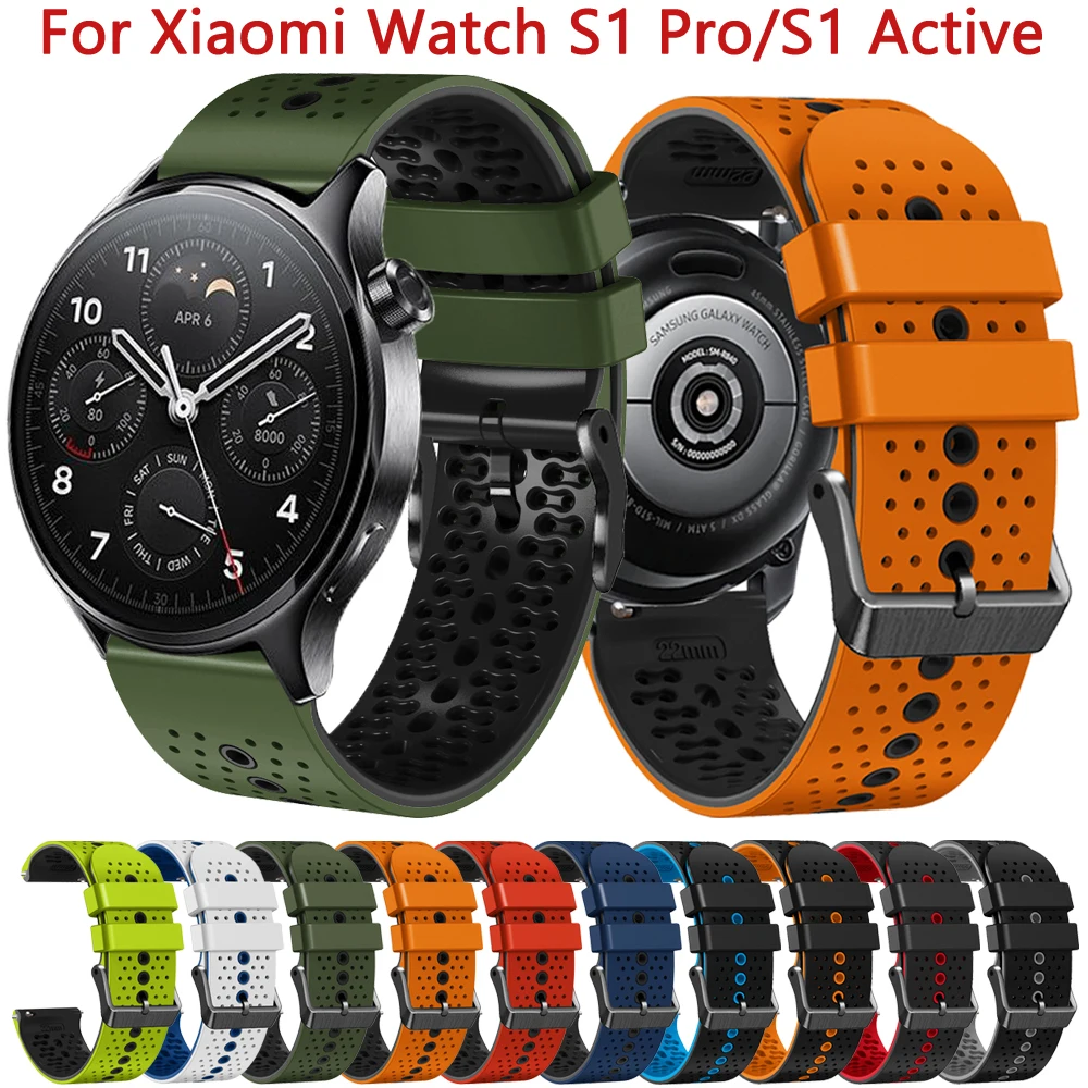 

Ремешок силиконовый для Xiaomi Mi Watch S1 Pro Active, спортивный браслет для наручных часов Xiaomi Watch Color 2, 22 мм