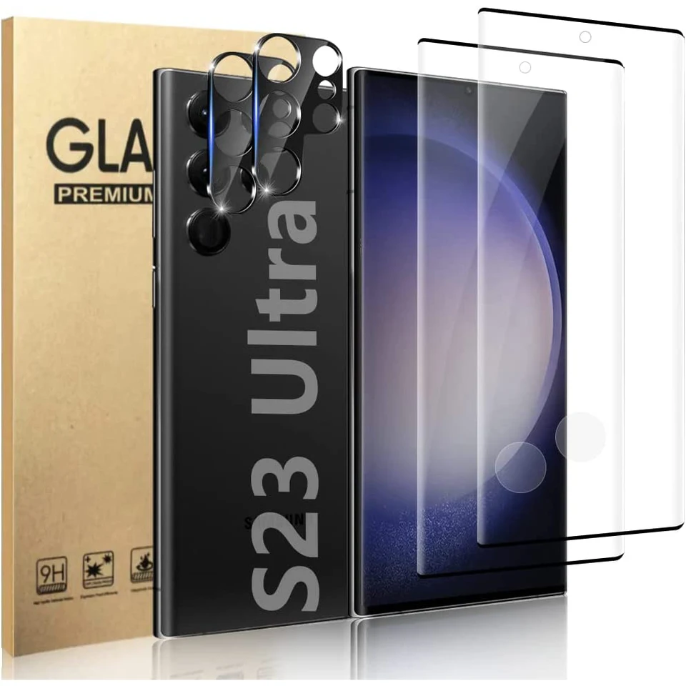 PURO Cristal templado con marco - Vidrio cristal templado protector para  pantalla Samsung Galaxy S23 Ultra (marco negro) - ✓
