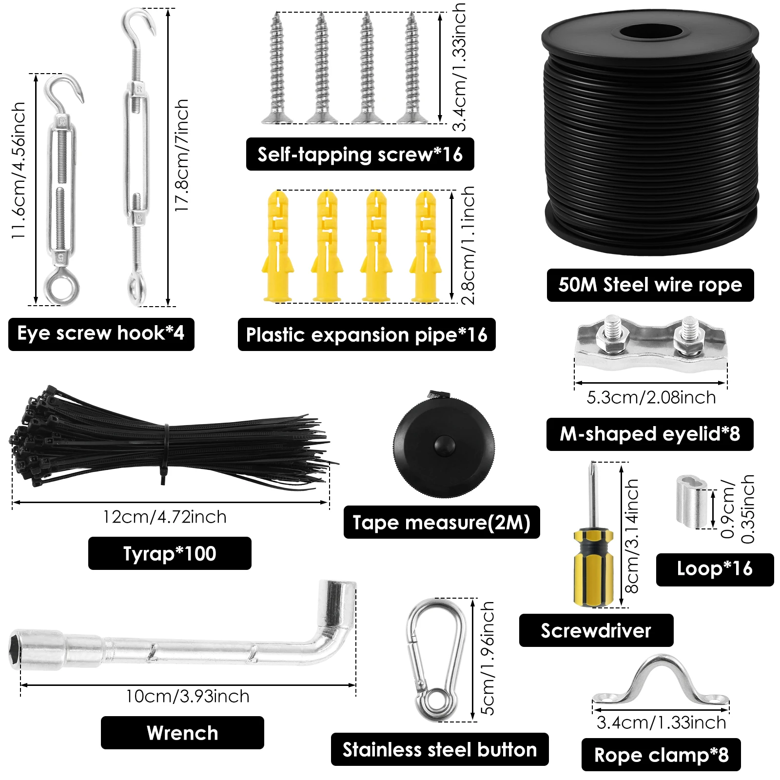 Stainless Steel Cable Rope Kit for Balcony Railing Garden Fence