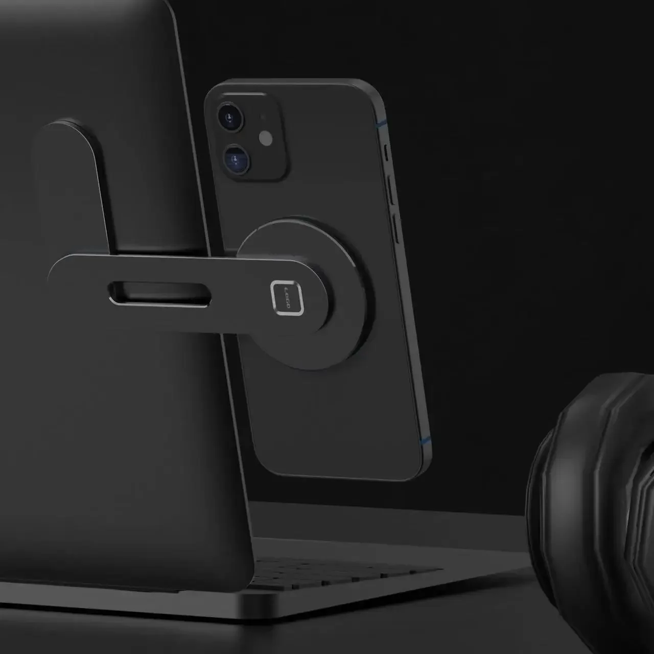 Magnetic Foldable Laptop Phone Holder - Slim Design