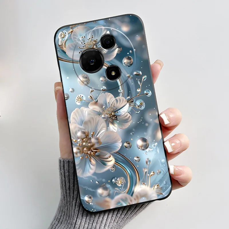 Luxury Fashion Butterfly Flowers Black Soft Silicone Shockproof Phone Case Cover