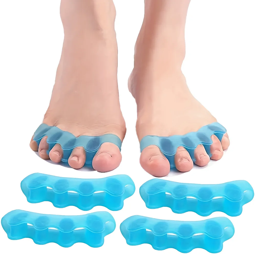 2 paires de séparateurs pour corriger les oignons et soulager la douleur liée aux oignons - Redresseur d'orteils en silicone pour orteils qui se chevauchent - Outils de soin des pieds_voghion.com