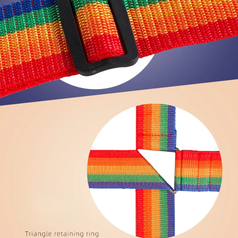 Luggage Buckle Strap Travel Accessories Adjustable 420CM Suitcase Belts Rainbow Baggage Packing Belt