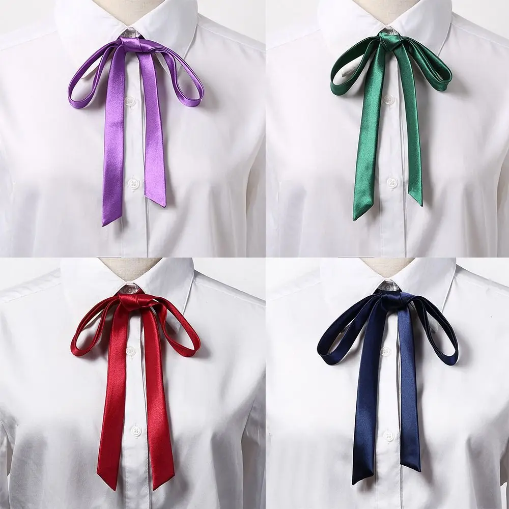 

Thin Satin Bow Tie Fashion Elegant JK Fancy Necktie Shirts Suit Students Ribbon