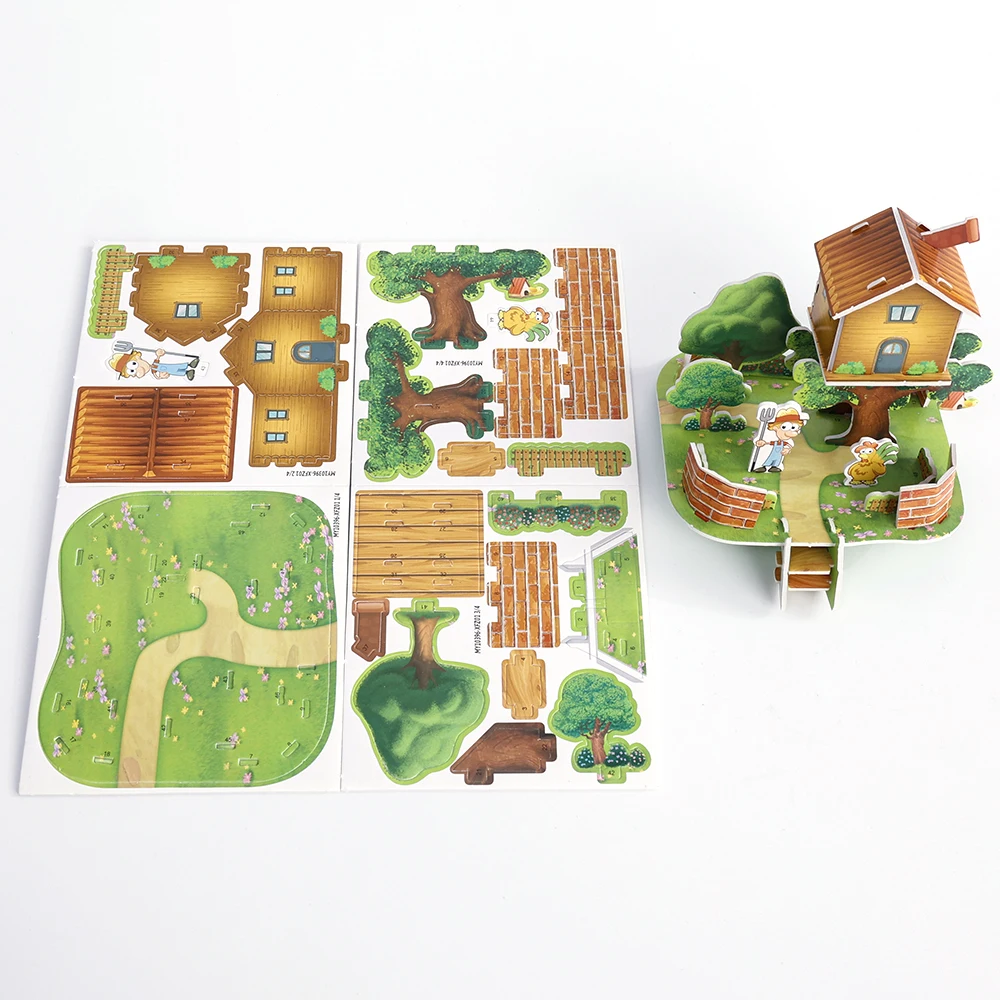 3D Three-dimensional Building Puzzle Model Toys DIY Handmade Paper Puzzle Building Blocks Educational Toy Gifts for Children - 5
