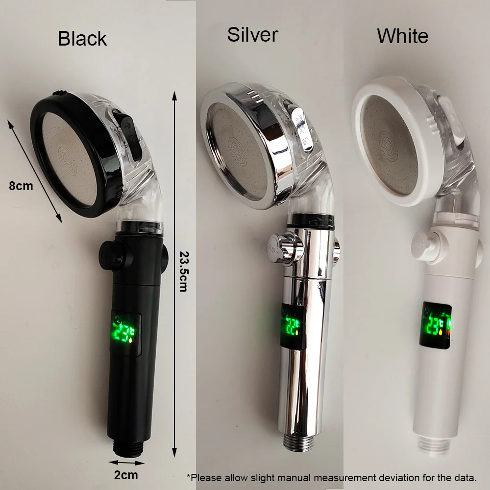 LED Digital Temperature Display Shower Head 3 Modes Water Saving High Pressure Showerhead Eco Shower Bathroom Accessories 6