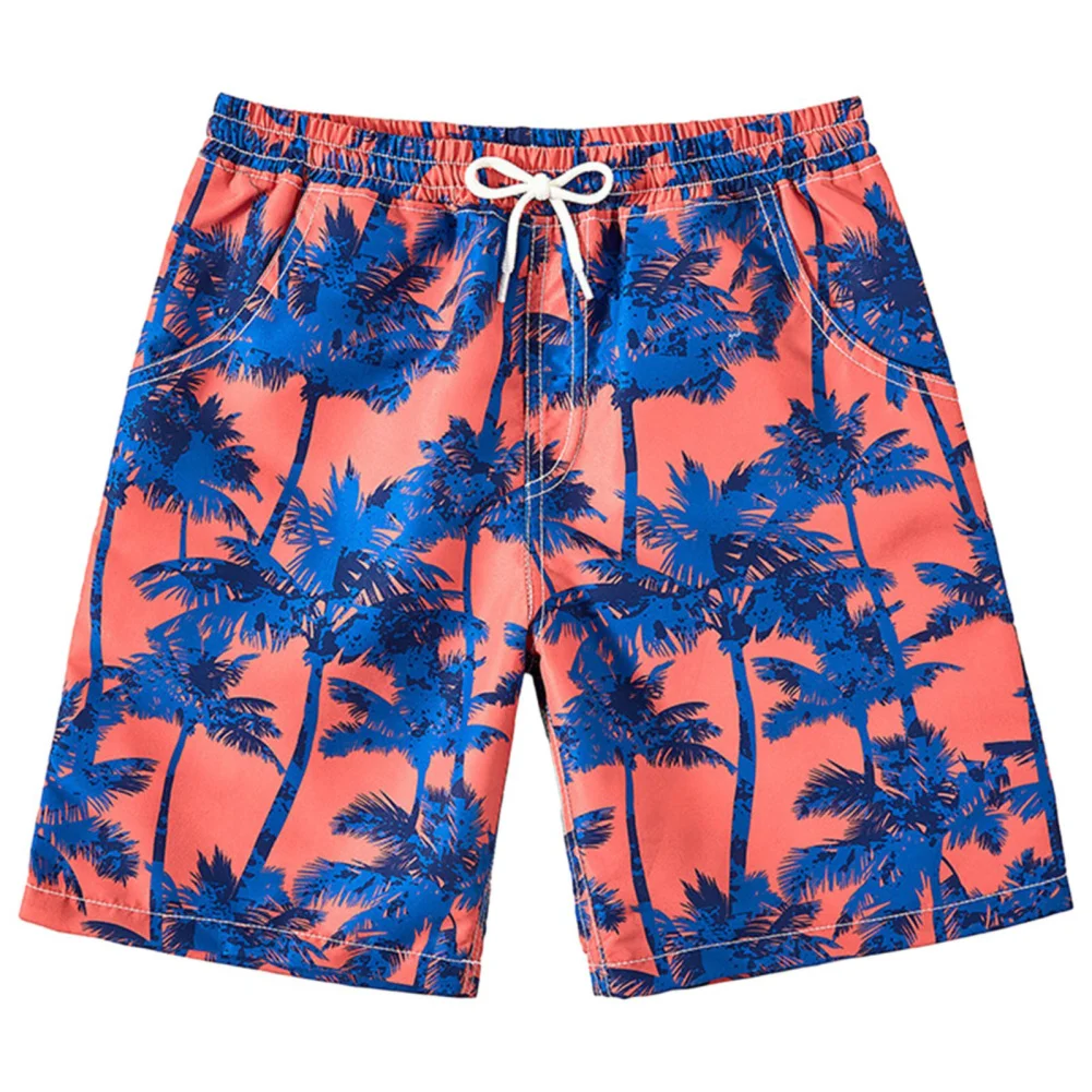 Kids Boy Swimming Short Pants Sunproof Trees Printing Shorts Swim Trunks For Summer Outdoor Beach Training