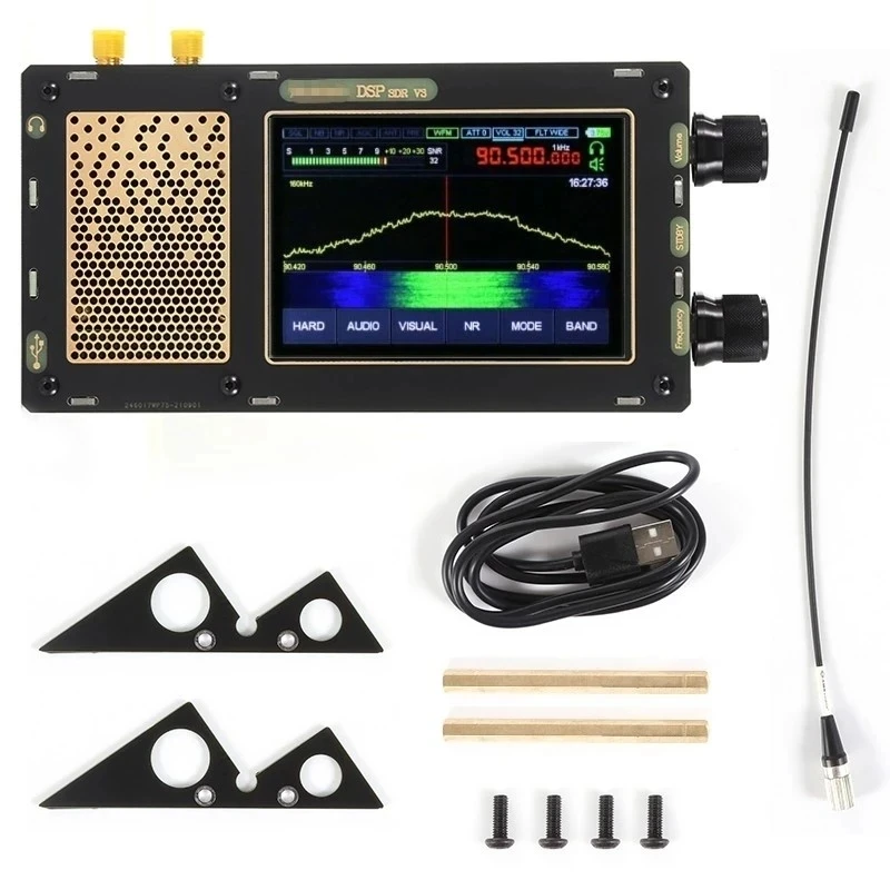 50KHz-2GHZ V3 Malachite SDR DSP SDR Radio Receiver AM/SSB/NFM/WFM Shortwave Radio with Speaker Expansion Module