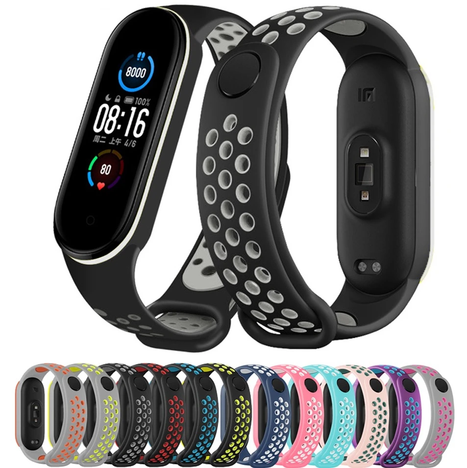 Cinturino In Silicone Per Xiaomi Mi Band 7 6 5 4 3 Sport Traspirante Mi Band 6 Bracciale Traspirante Per Mi Band 5 4 Strap Mi Band 3 Band
